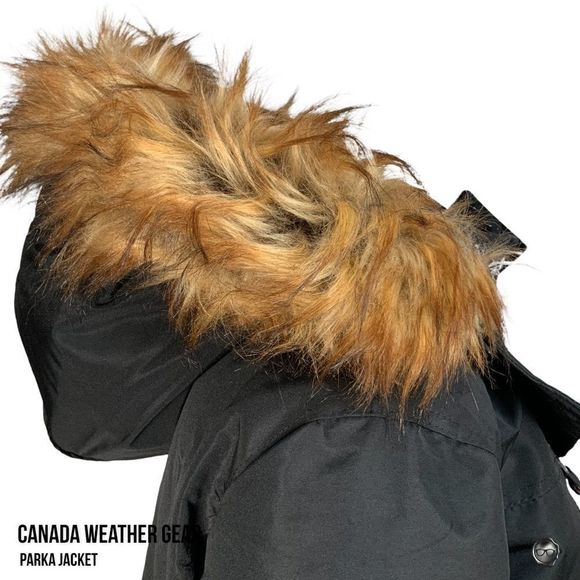 NWT CANADA WEATHER GEAR PARKA JACKET w/ REMOVABLE FAUX FUR TRIM IN BLACK - Picture 7 of 11